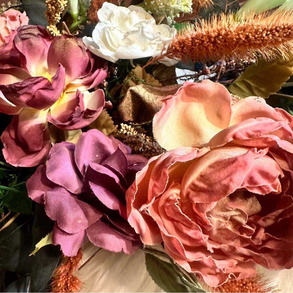SALE!! Peony Door wreath or table arrangement.   3